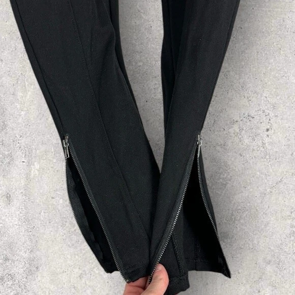 Nordstrom Black Front Seam Ankle Zipper Leggings Pull On Womens Size XL Stretch - Image 4 of 4