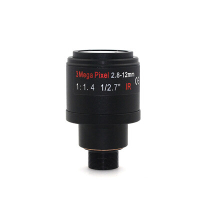 Camera Varifocal Lens 3MP FL 2.8-12MM F1.4 FOV 93°-28.7° M12 Mount 1/2.7'' Format
