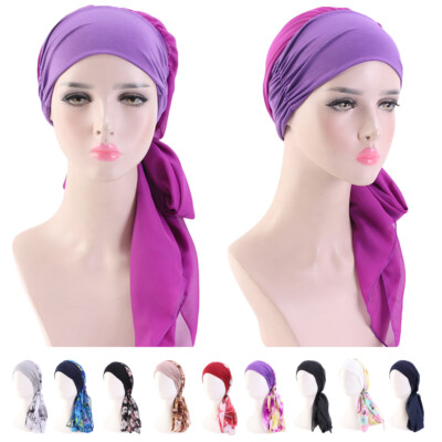 New Women Cancer Head Scarf Chemo Hair Loss Hat Turban Pre