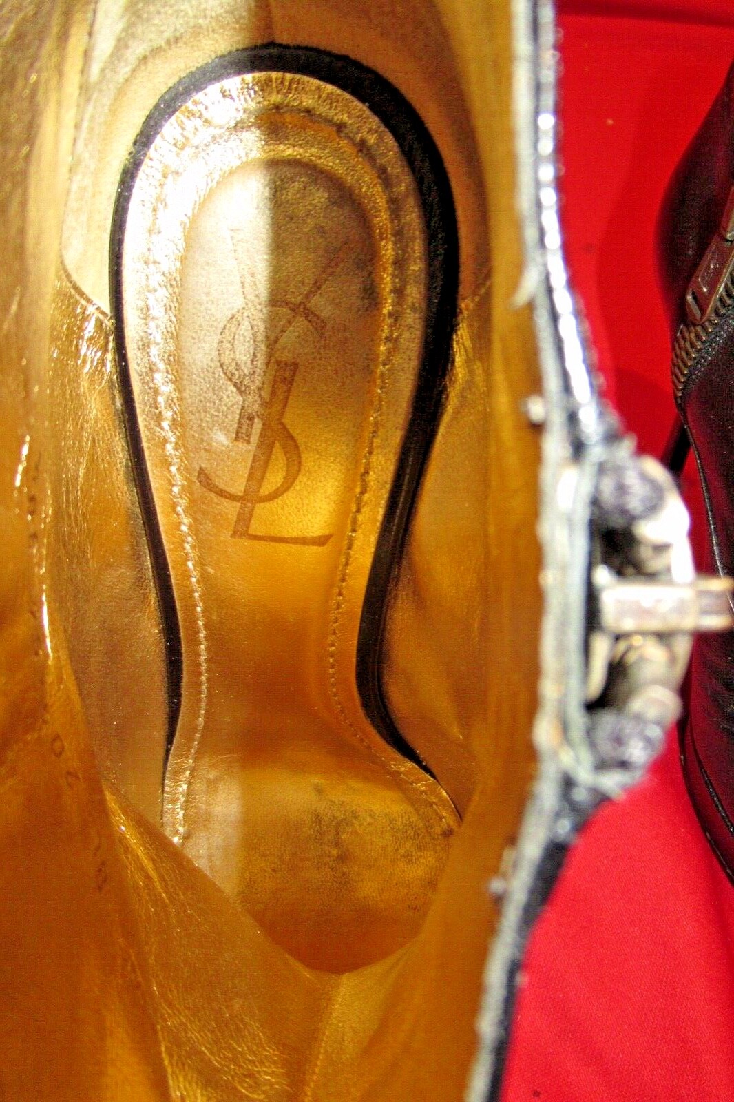 Stivali TRIBUTO YVES SAINT LAURENT in pelle caviale nera YVES SAINT LAURENT tacchi a stiletto scarpe 8 5