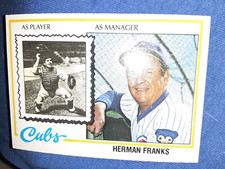 1978 TOPPS BASEBALL CARD #234 HERMAN FRANKS CHICAGO CUBS MVP HOF