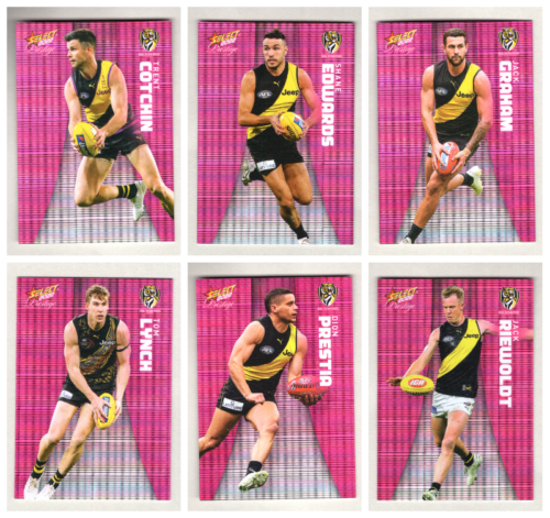 2022 AFL Footy Stars Prestige – Pink Parallel – RICHMOND TIGERS 6 card lot - Picture 1 of 7