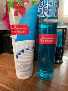 Bath & Body Works mediterranean Blue Water Mist Body Cream Duo