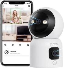 ZOSI 4MP Wifi Dual-Lens Camera 360° Views Pan/Tilt Home Security Baby/Pet Montor