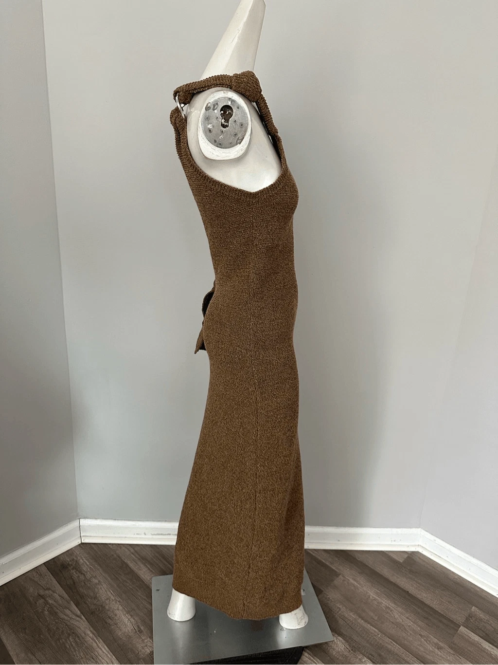 JACQUEMUS La Robe abito a maglia nodo midi