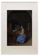 Jan Steen A Young Woman Playing A Harpsichord To A Young Man A3 A4 Framed Print