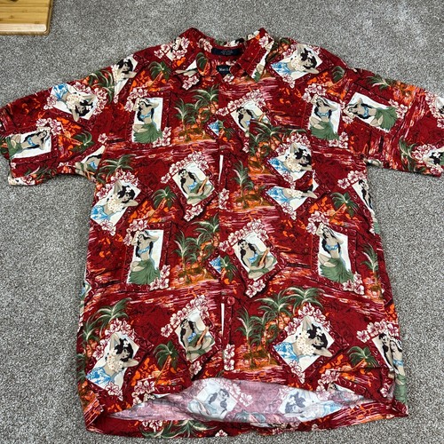 Marc Edwards Hawaiian Shirt Hula Dancers 100% Rayon Size Large Beach - Picture 4 of 5
