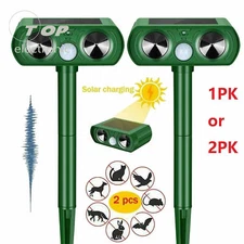 1/2pcs Solar Power Ultrasonic Pest Animal Repeller Cat Dog Pet Scarer Control