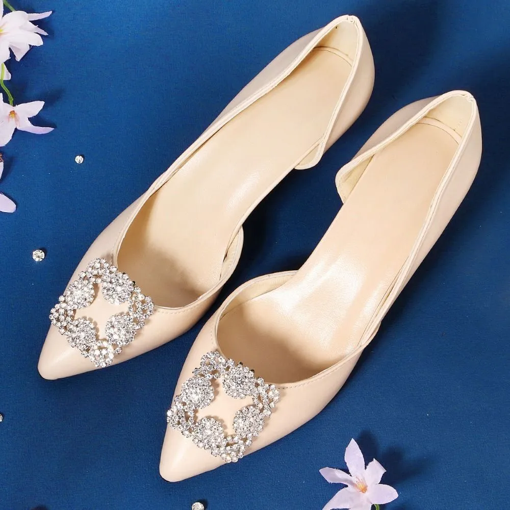 Rhinestone Bride Crystal High Heel Shoe Clips Shoes Decoration Charm Buckle