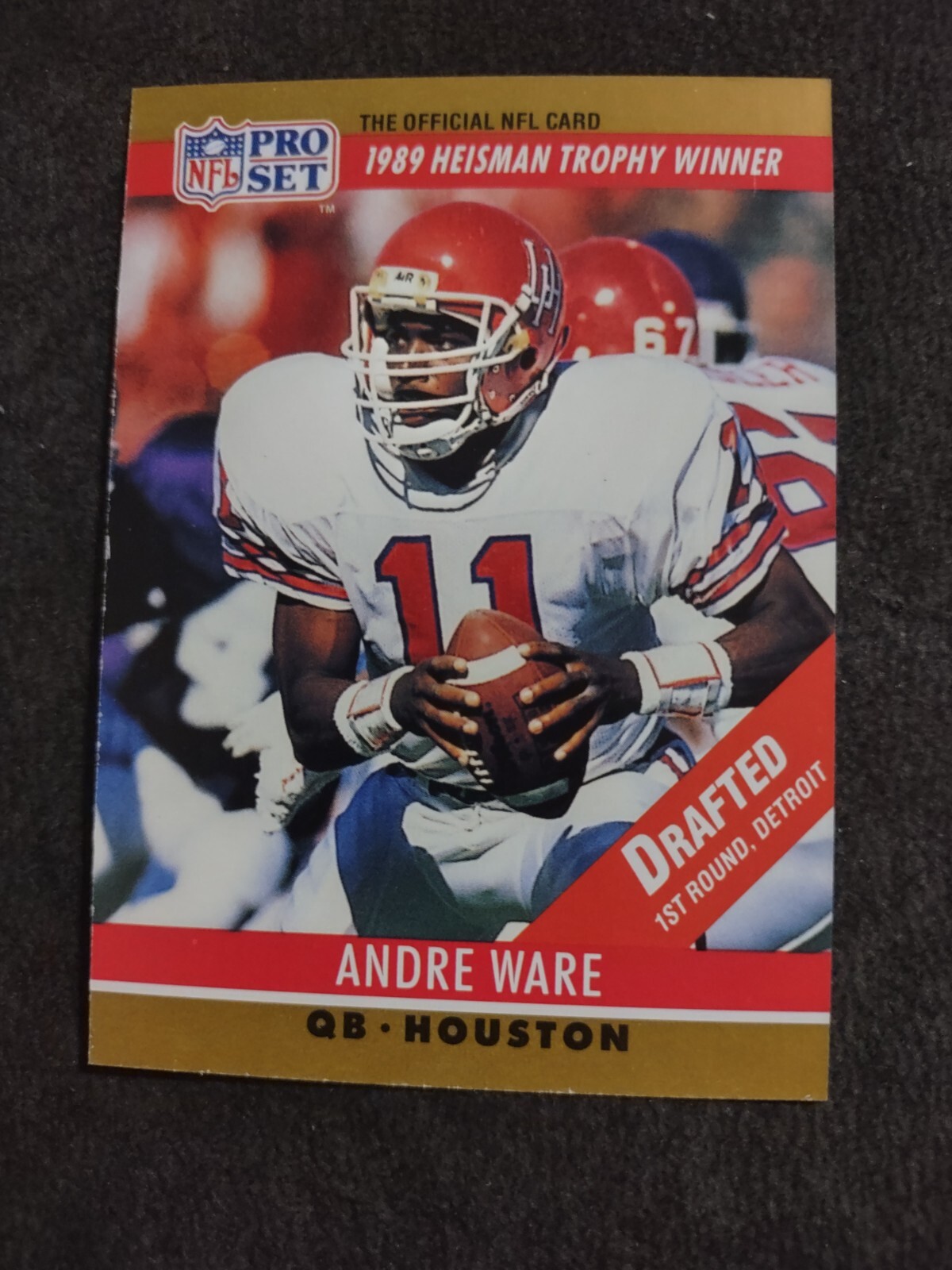 1990 Pro Set Andre Ware Detroit Lions #19 Football Card RC Rookie 