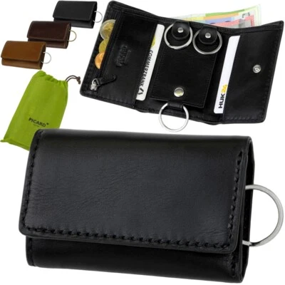 PICARD Schlüsseletui Mappe Schlüssel Schlüsseltasche 3 Ringe Leder Etui Börse