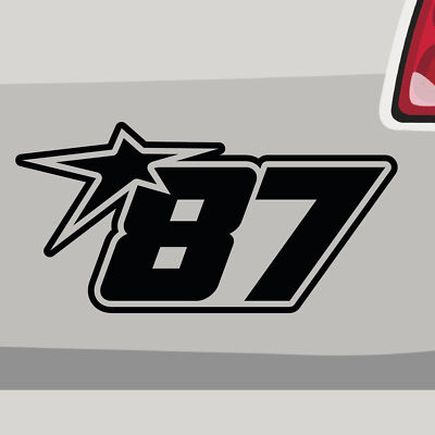 Startnummer 87 Aufkleber Race Sticker Zahl Start Star Auto Bike Number Vinyl