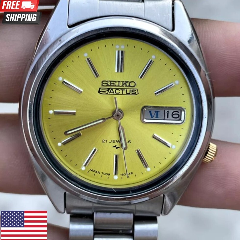 A155希少 稼働品 SEIKO 5 ACTUSスクエア型　70年代ヴィンテージ SEIKO 5 ACTUS アンティーク｜Yahoo!フリマ（旧PayPayフリマ）