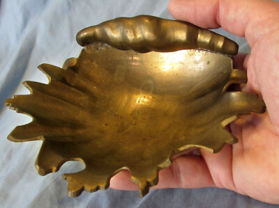 Rare Raymor Brass Hollywood Regency Seashell Bowl, Vtg Nautical Sculpure, Italy