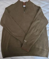 Columbia Men's Quarter Zip Pull Over Sweater XL 100% Cotton