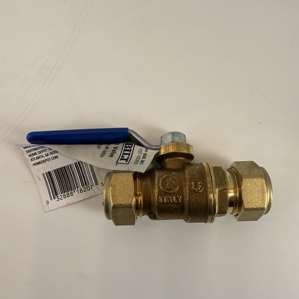 Everbilt 1/2 in Brass Ball Valve Comp x Comp 107023EB eBay