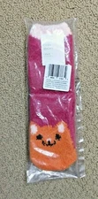Women's Cozy Cat Socks Orange Kitty Fuzzy Pink Size 9-11 NWT