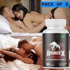 Rhinox X MALE ENHANCING SUPPORT SUPPLEMENT Boost Endurance/Energy pack 2*60cap