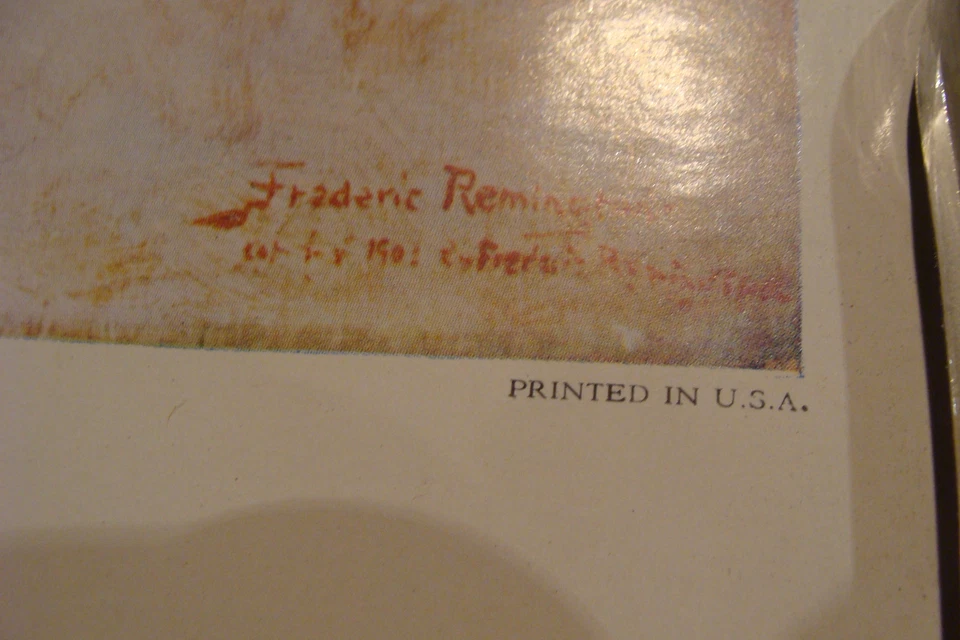 Póster original vintage: EL VUELO para el agujero de agua Frederic Remington 11 x 14 Foto 3 de 4