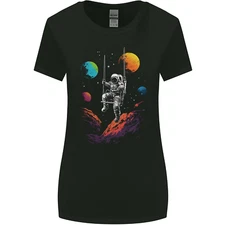 Cosmic Swing Fantasy Astronaut in Space Planets Womens Wider Cut T-Shirt