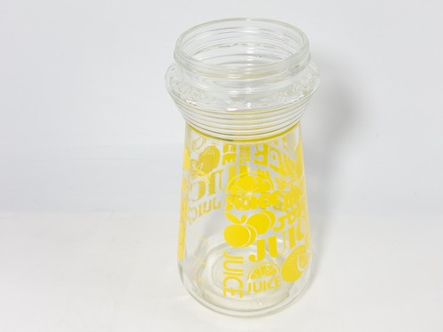Vintage Tang MCM Lemon 24oz Glass Juice Pitcher Carafe White Handle Lid 24oz - Picture 6 of 14