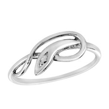 Edgy Snake Coil Wrap Sterling Silver Band Ring - 7