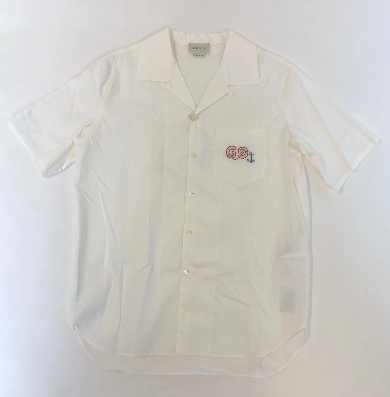 Chemise habillée Gucci garçons coton blanc imbriquée G 12 femmes XS à S 591628 9072