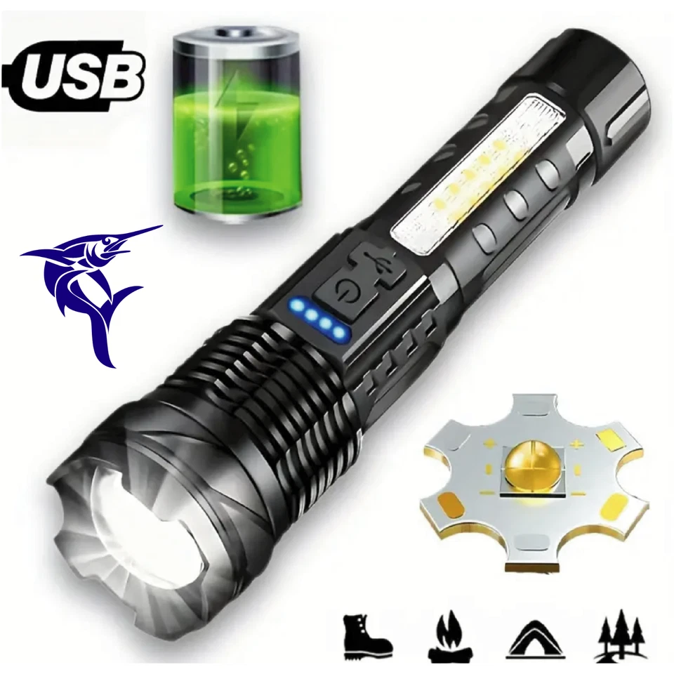 Leistungsstarke Taschen LED Taschenlampe Blitzlicht XML T6 wasserdicht superhell Zoom 1200L - Bild 3 von 3