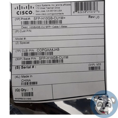 Pack de 2 - Cisco SFP-H10 Go-cu1m / 37-0960-03, câble DAC Twinax, neuf - Photo 2/2