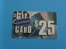 BLOCKBUSTER VIDEO GIFT CARD TICKET LOGO GRAY $25 VINTAGE 1997 NO VALUE ON CARD