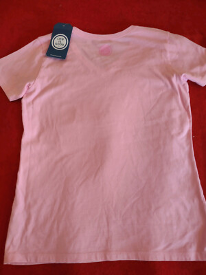 Chemise Femme Life Is Good - Taille S Rose | Col V | Motif Retriever/Chien | 100% Coton | Neuf Avec Étiquette