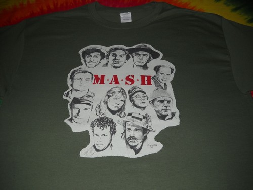 MASH M.A.S.H.4077th TV SHOW ALAN ALDA HOT LIPS-MILITARY GREEN T-SHIRT XXXL-NEW - Picture 2 of 3