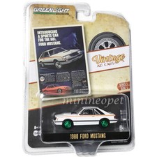 GREENLIGHT 39060 D VINTAGE AD CARS 1980 FORD MUSTANG 1/64 DIECAST WHITE Chase