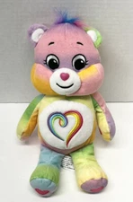 Care Bears Rainbow Tie Dye Heart Bear 9" Plush 2021 Basic Fun