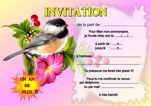 5 Ou 12 Cartes Invitation Anniversaire Oiseau Ref 376 Ebay 5 Ou 12 Cartes Invitation Anniversaire Oiseau Ref 376 Ebay