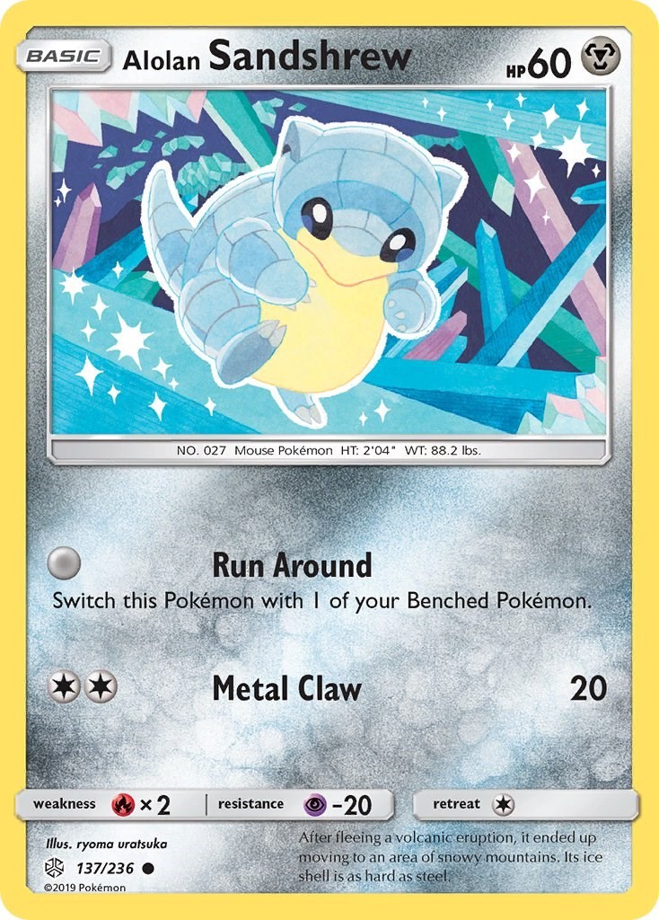 Alolan Sandshrew (137/236) Common NM SM12 SM - Cosmic Eclipse Pokemon TCG
