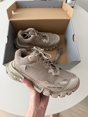 New. Balenciaga Beige/Taupe Track Trainer Sneakers  with Box & Extra Laces