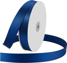 1" X 100 Yards Navy Blue Satin Ribbon Crafts Gift Wrapping