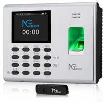 NGTeco Time Clock for Small Business, 2.4GHz WiFi Fingerprint Employee Silver