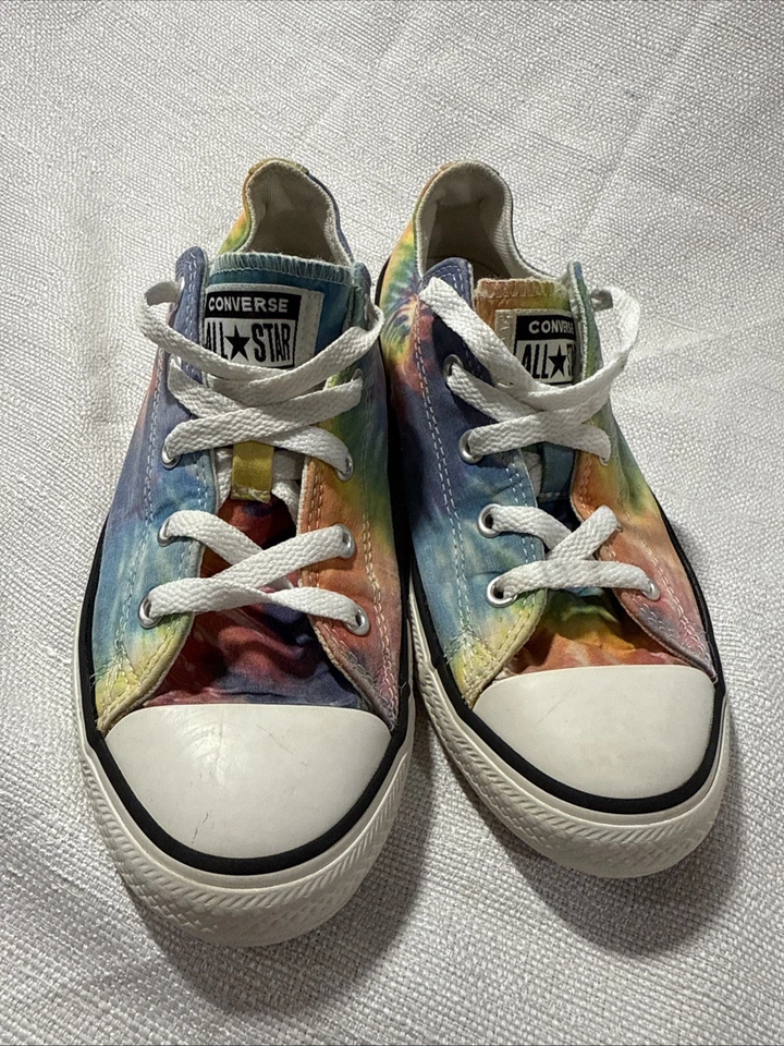 Converse All-Star Chuck Taylor Shoes Tie-Dye Rainbow Multicolor Size 3 Youth - Image 2 of 4