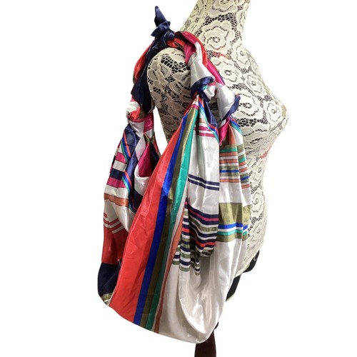 Zara Striped Shoulder knot Scarf hobo Bag