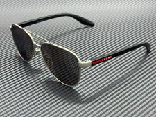 PRADA LINEA ROSSA PS A52S 18X80I Matte Grey Silver Mirror Men's 58 mm Sunglasses