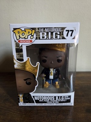 Funko Pop Rocks NOTORIOUS BIG w Crown Biggie Vinyl Figure #77 NEW