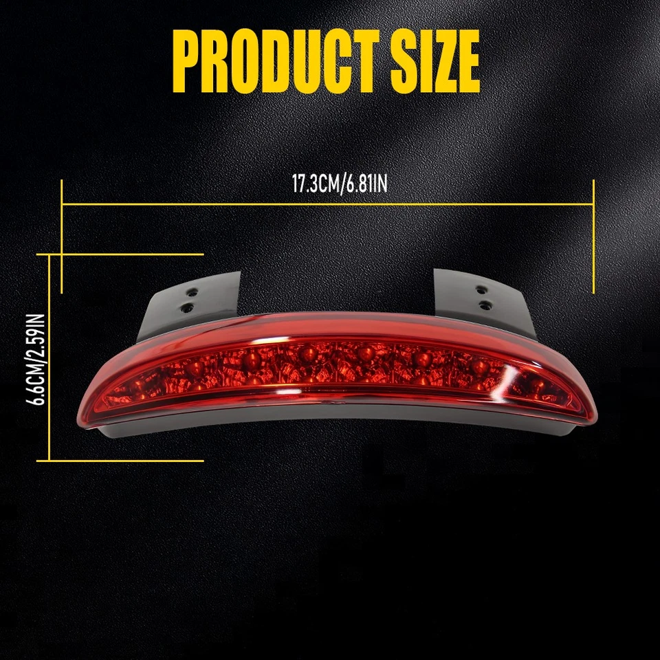 Luces de freno LED para motocicleta guardabarros trasero luz trasera con señal de giro para Harley rojo Foto 4 de 4
