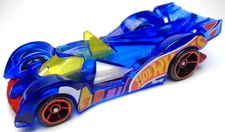 2024 HOT WHEELS RACE TEAM HI-TECH MISSILE #3 SEE-THRU BLUE DIECAST 3" RACE CAR