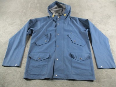 Elka X Norse Projects Jacket Mens Medium Blue Hooded PVC Rain Coat Waterproof