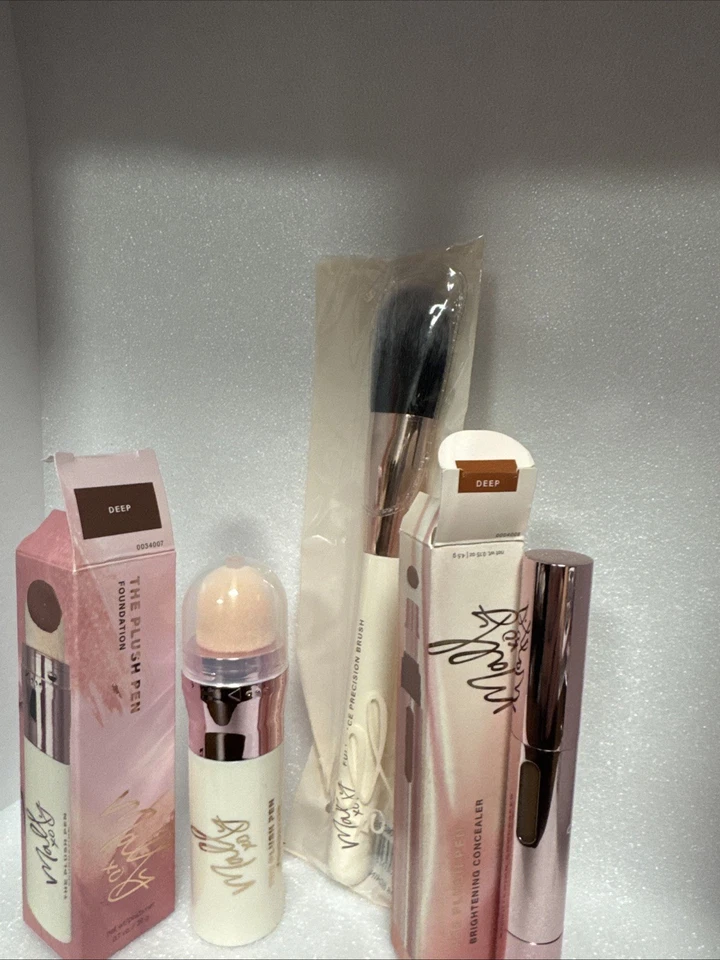 Mally Plush Pen Brightening Foundation, Brush & Concealer Set In Shade Deep - Image 4 of 4