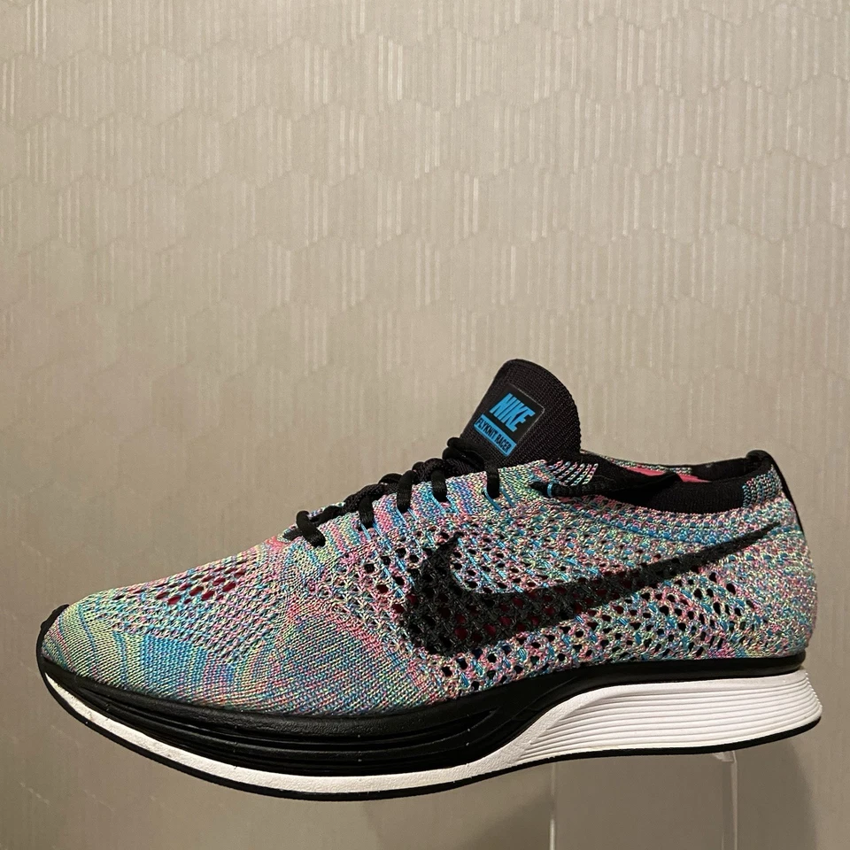 Talla 7- Para mujeres Nike Flyknit Racer 2017 Multicolor 2.0 Zapatos para correr 526628-304 Foto 4 de 4