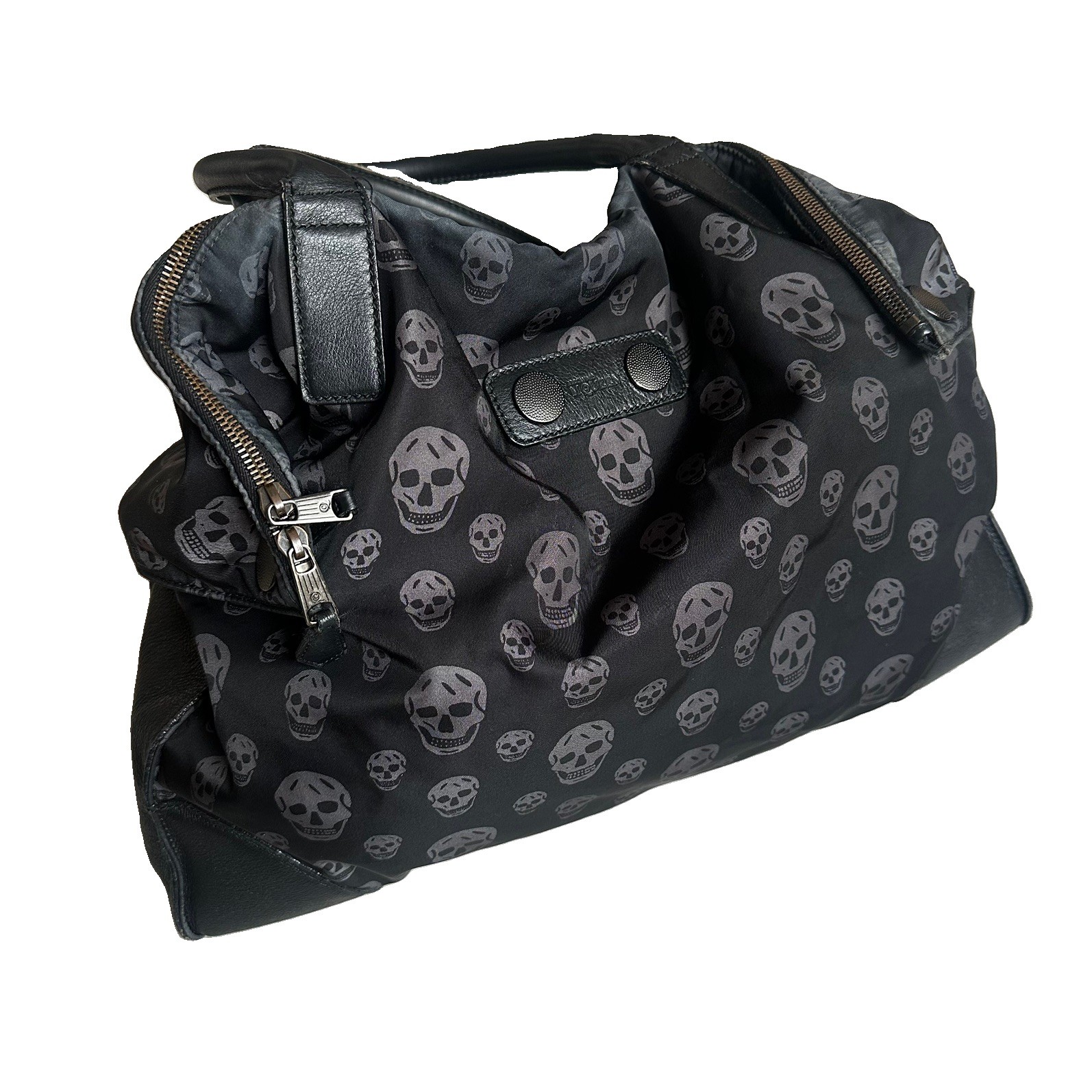 ALEXANDER MCQUEEN designer rare skull patterned large shoulder bag