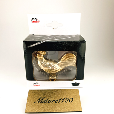 【専用】Staub スモール チキン バジル アニマルノブ 真鍮 Staub Animal Knob Gold Chicken Design Cast Iron Lid Handle
